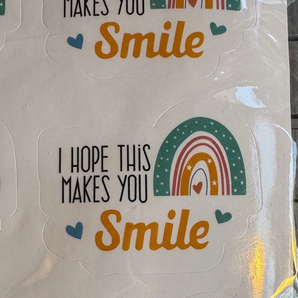 ★ 120 I Hope This Makes You Smile Thank You Packaging Stickers
